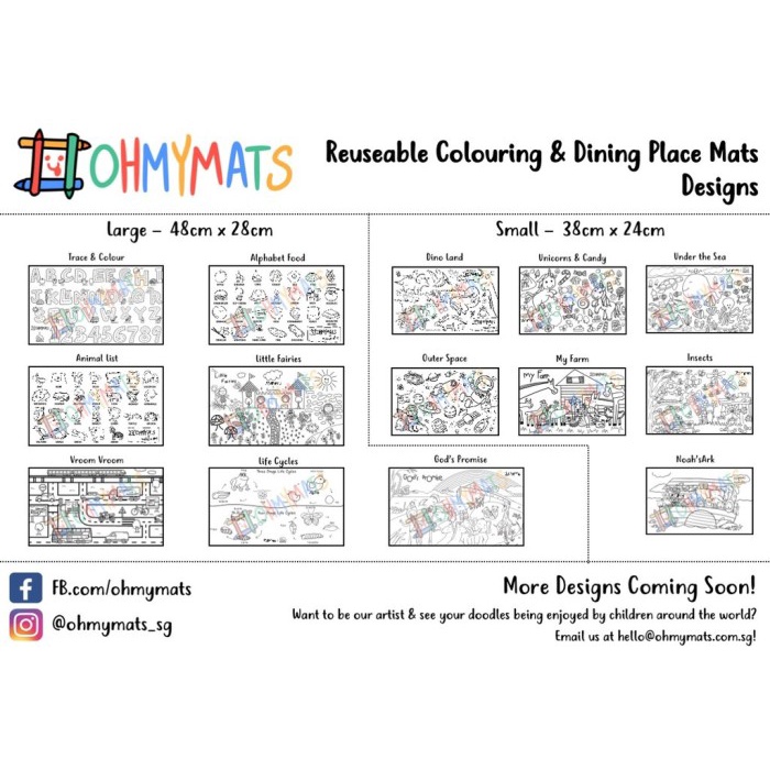 

Oh My Mats Colouring Animal List Silicone Mewarnai Mainan Edukasi Anak - L Animal