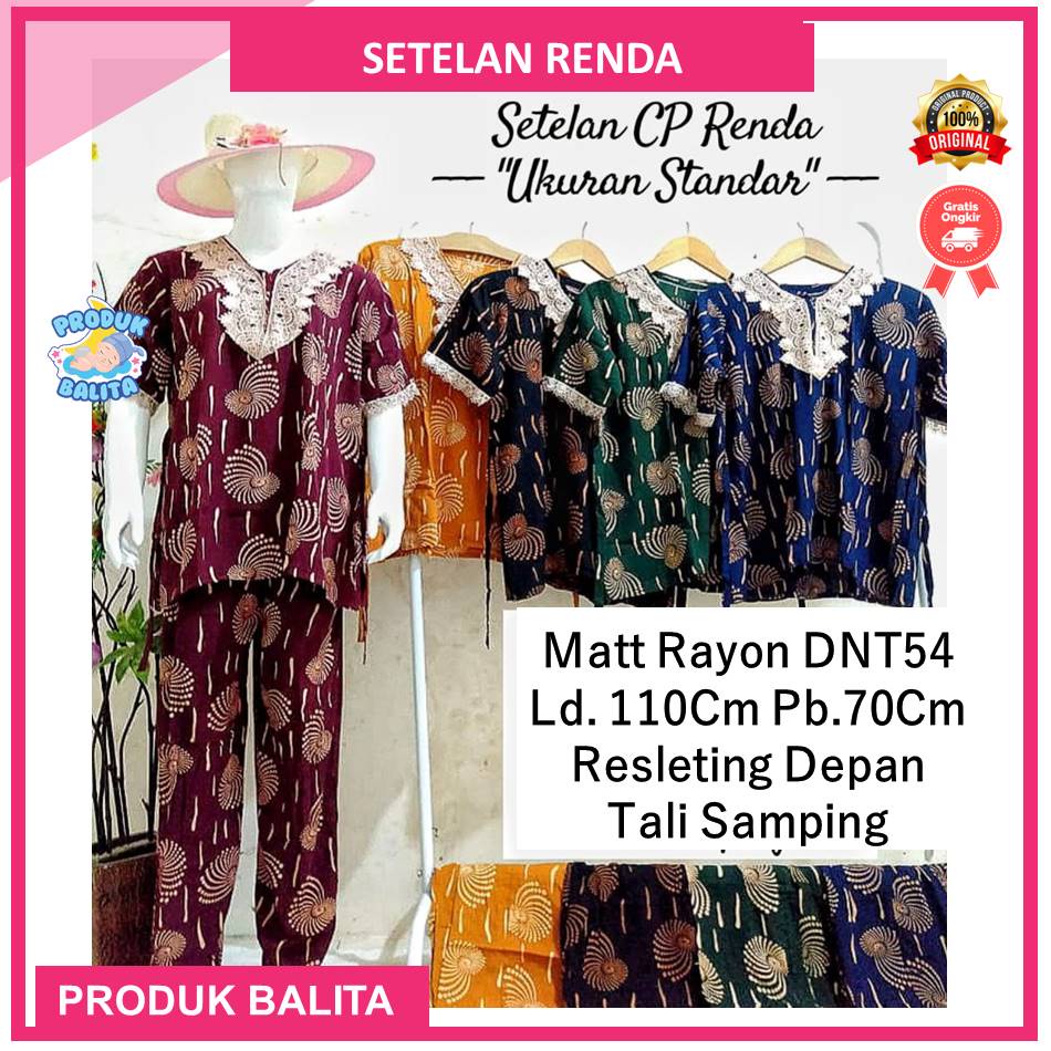 Setelan Renda Arab Termurah Resleting Depan Setelan Lengan Pendek Rayon Premium Piyama Kekinian