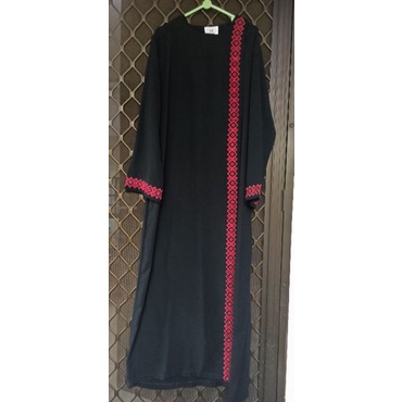 Abaya Kimono Hitam Nyaman Sifon Simple dipakai Gamis Dress Preloved Second