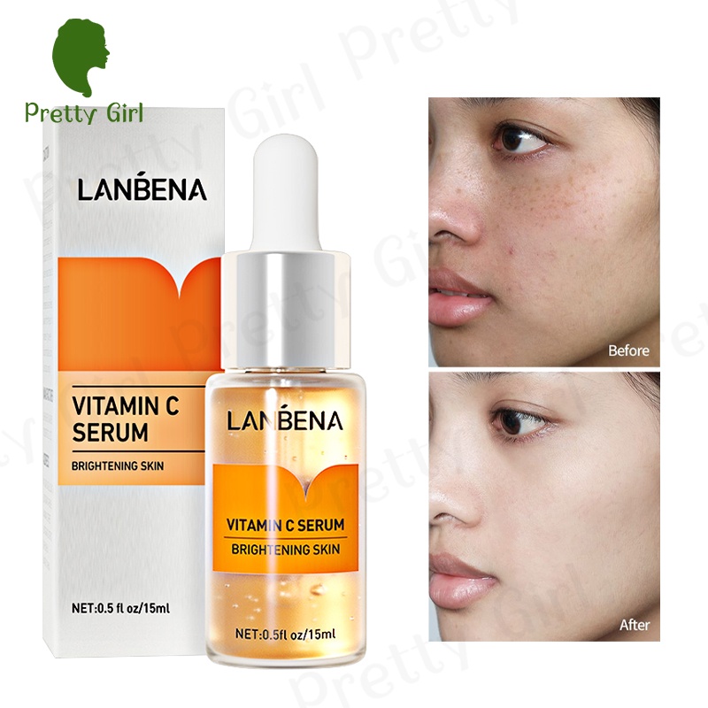 【asli】LANBENA Serum Vitamin C Hyaluronic Acid 24kGold Peptide Pore Treatment Whitening serum Hyaluronic