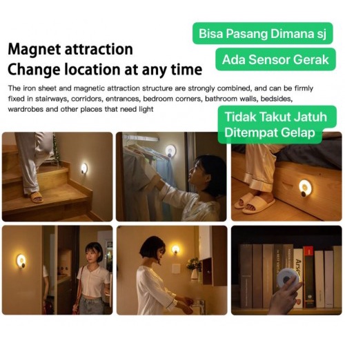 LP-05 Lampu Malam Aromaterapi  Magnetic LED Dinding Rumah Kamar Lemari Baju Lorongng Tangga dan Tempat Tidur Night