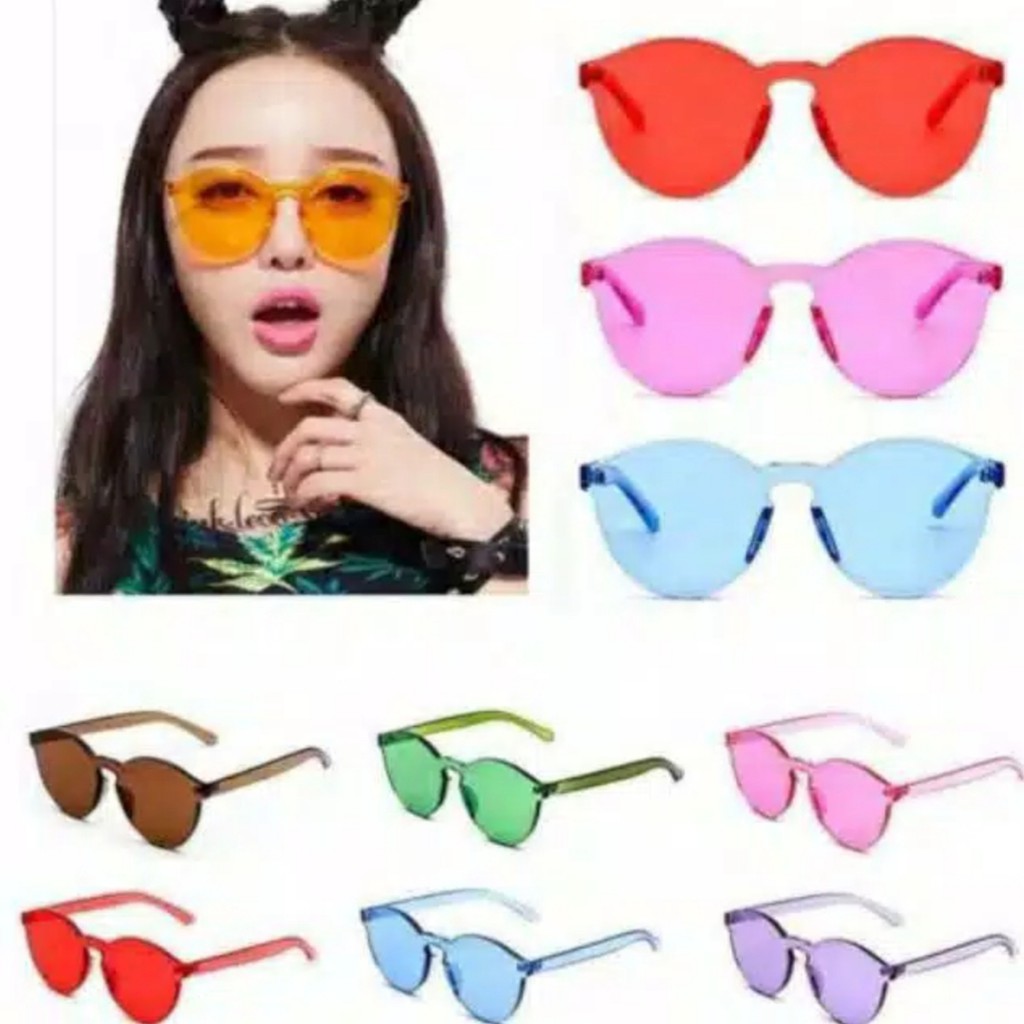 ❤ PAMELA ❤ Kacamata Korea Warna Frameless Pria dan Wanita