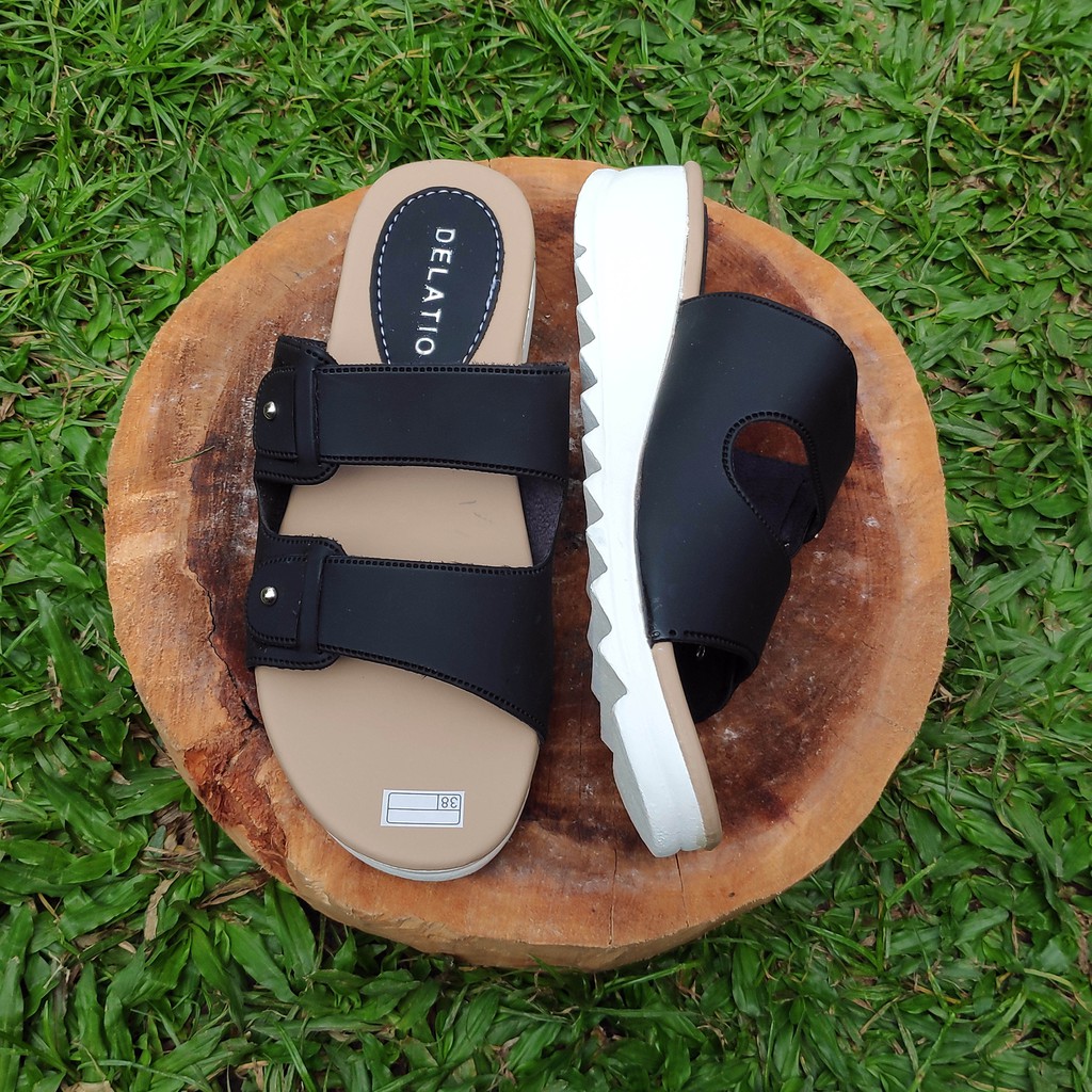 Sandal Wanita Onyx Ban Strip Dua Kulit