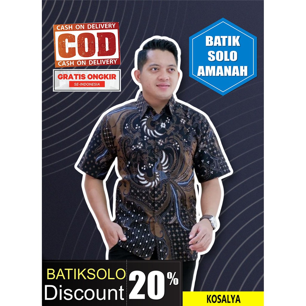 KOSALYA BATIK INDONESIA KEMEJA BATIK PRIA SOLO LENGAN PENDEK LAPIS FURING ATASAN PREMIUM MODERN KATUN HALUS MERAK KHAYANGAN FAWWAZ AJISAKA PEKSI DWIPO KEMBANG BIRU BAYUSUTA NAGA MERAH KALAWANGSA AJI LUWUNG TURKEY BANYU  BATIK SOLO AMANAH BATIKSOLOAMANAH