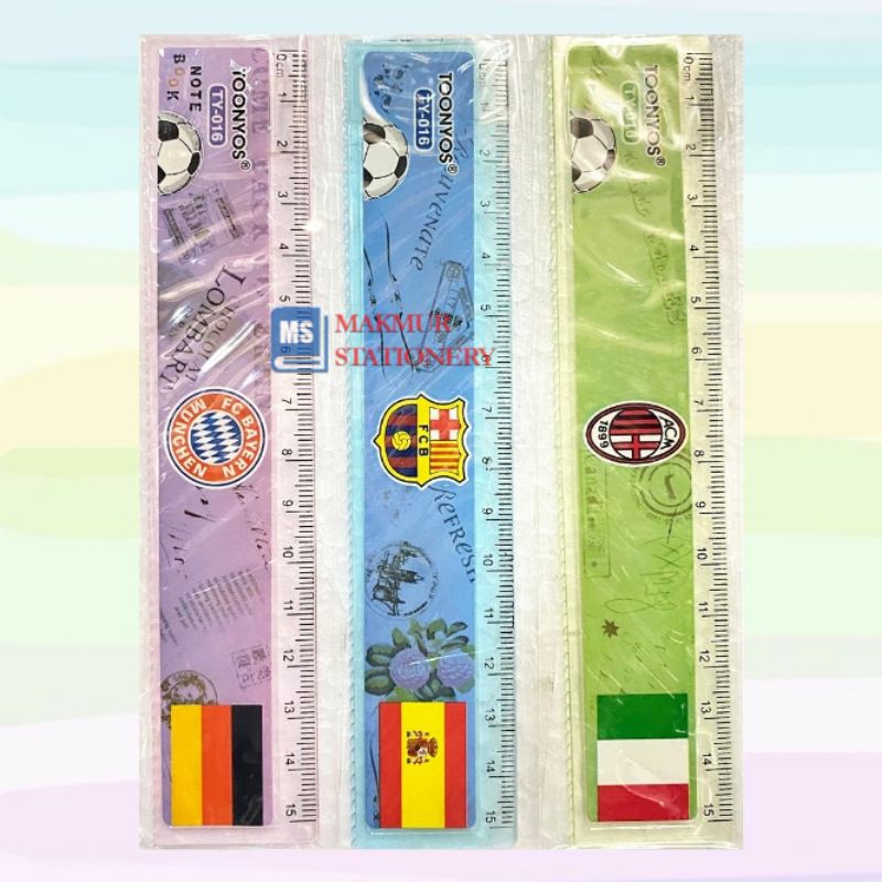 

Penggaris Plastik/Mistar Plastik Fancy Motif Bola 15cm TY 016