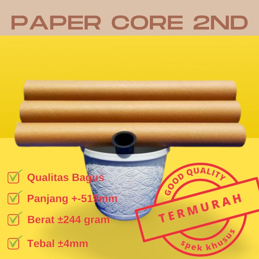 PAPER CORE TEBAL 50 52 cm Tabung Kertas Kardus Selongsong BOBIN CONES