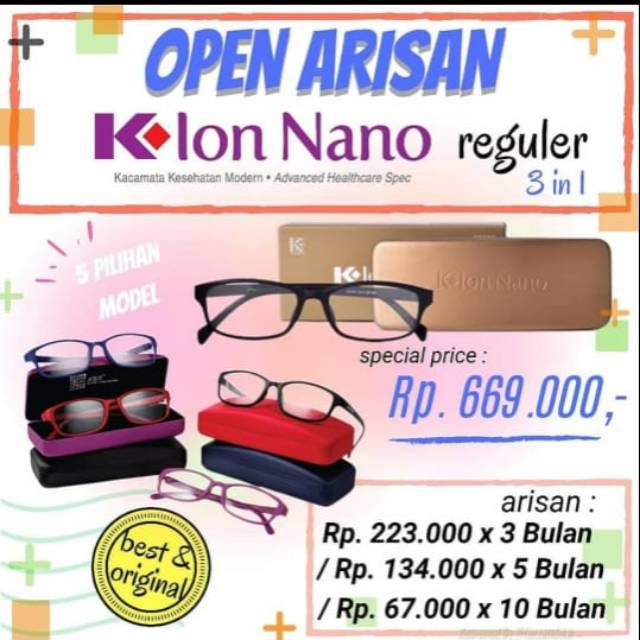Kacamata Kesehatan K Ion Nano Reguler Asli Ori KLink