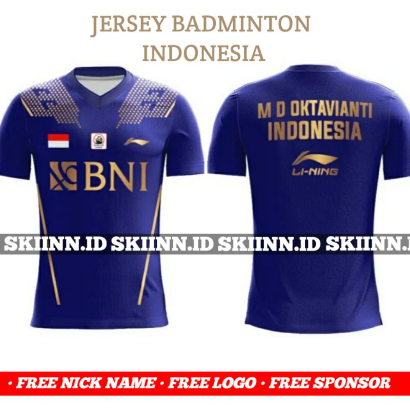 Jersey baju Badminton indonesia BNI Full printing