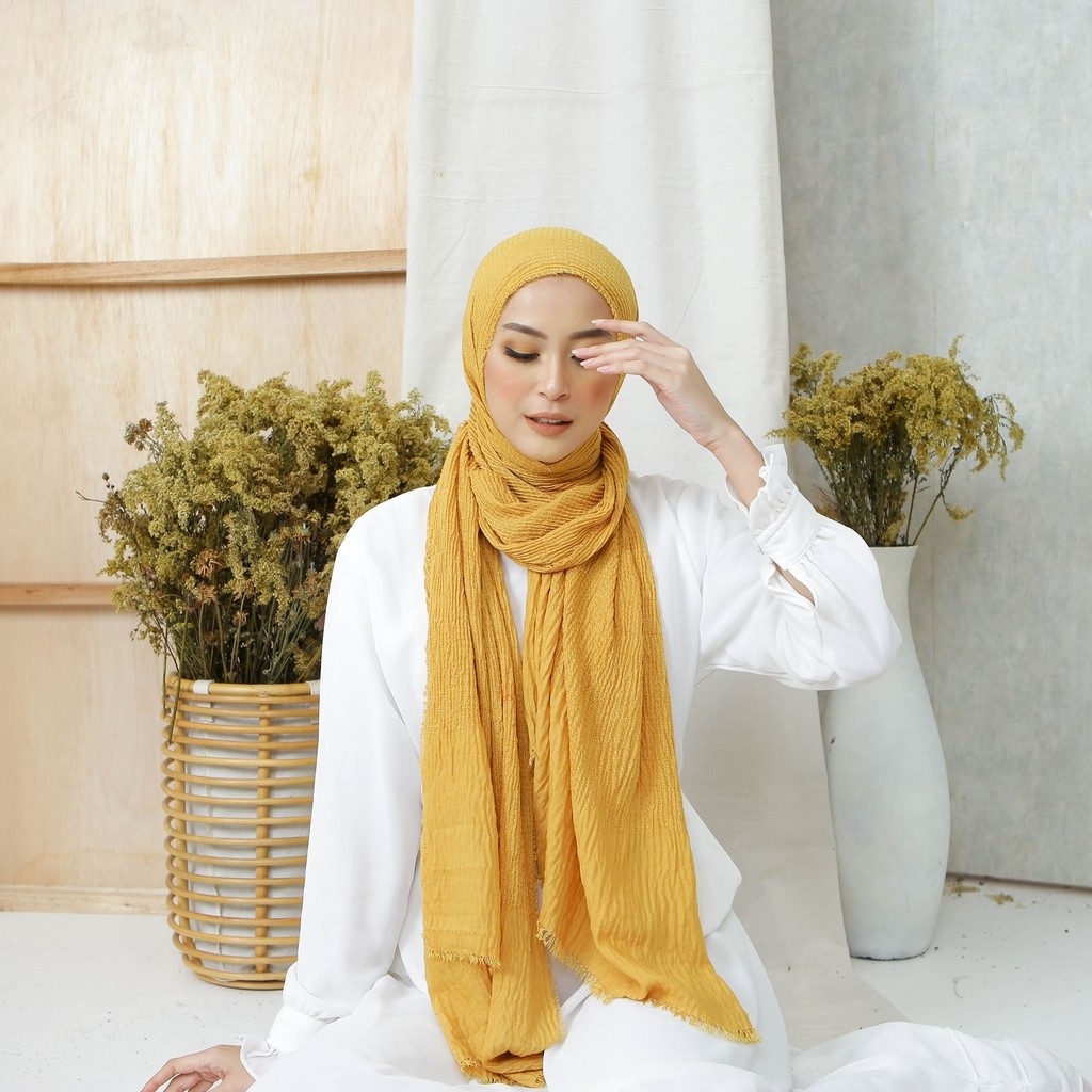 RAJUT TEBAL Pashmina Crinkle Jumbo Premium Tebal Rawis Shawl FULL Jilbab Hijab Kusut Lavanya Mei Chen-2