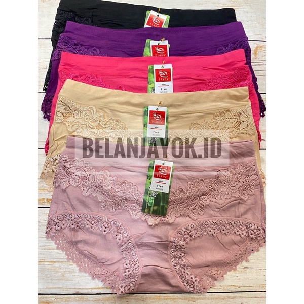 6 pcs CD Elena Renda 9006 Celana Dalam Wanita Renda Elena