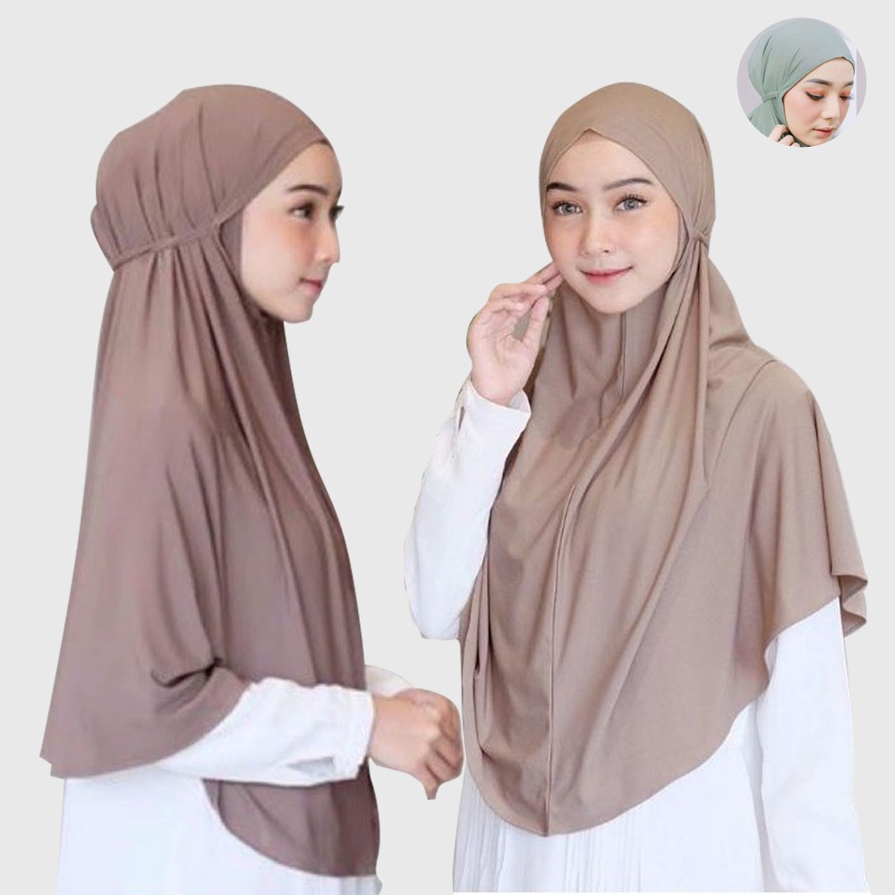 Hijab Bergo Jersey Tali Instan Jersey Premium Grade A