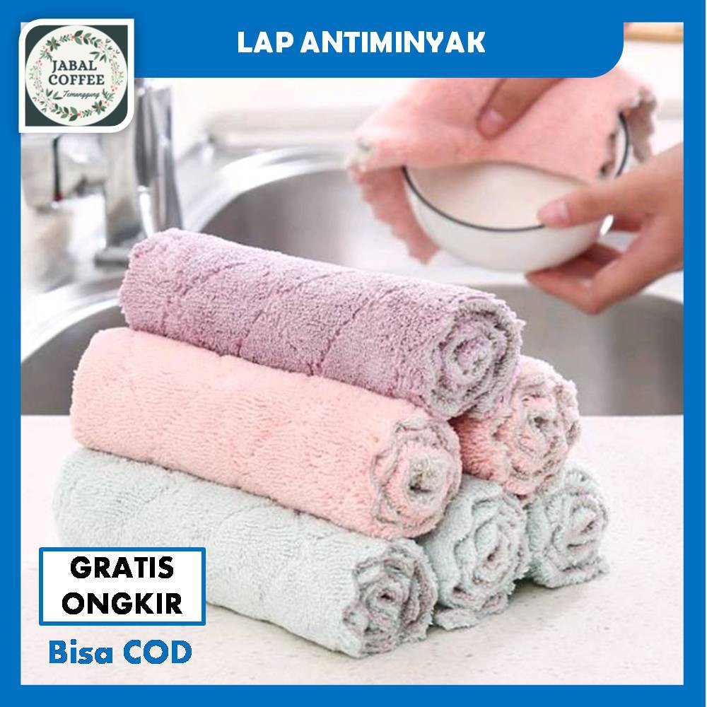 Kain Lap Piring Anti Minyak 25x15Cm/Kain Lap Dapur Microfiber /Kain Lap Meja Piring Dapur J103