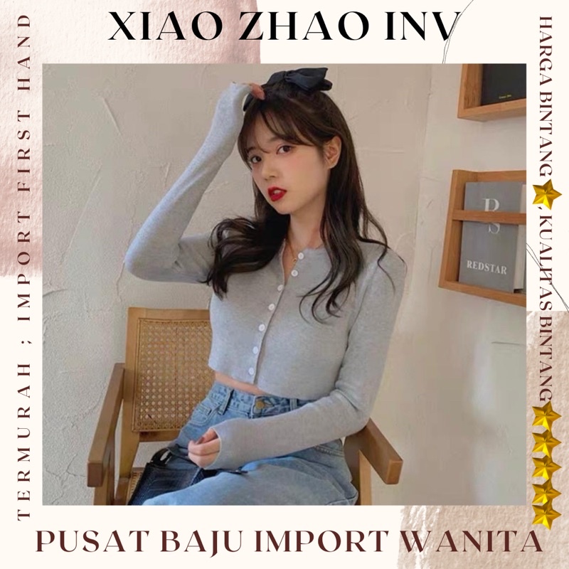Cardigan Crop Button Wanita/ Crop Top Kardigan Korea Mia Top
