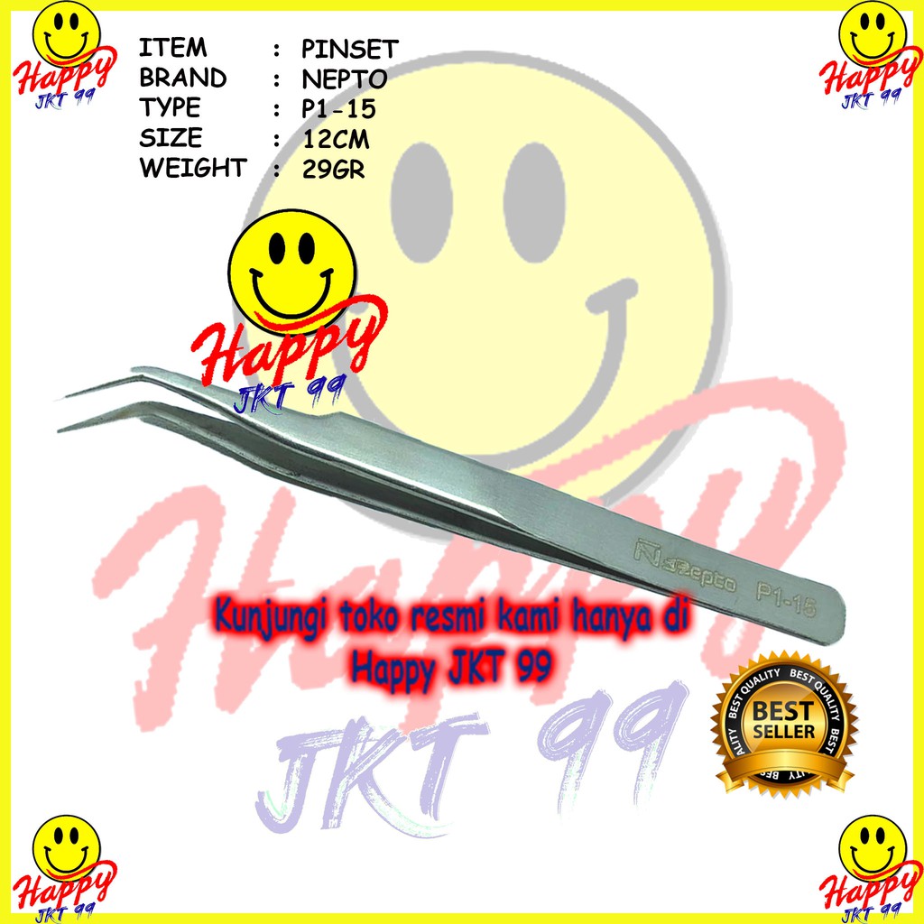 [ HAPPY JKT 99 ] PINSET NEPTO BENGKOK LURUS RUNCING P1-15 P1-11 P1 11 15 ALAT SERVICE TEKNISI