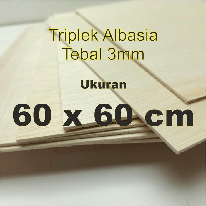 Triplek Albasia 3mm 60x60 cm