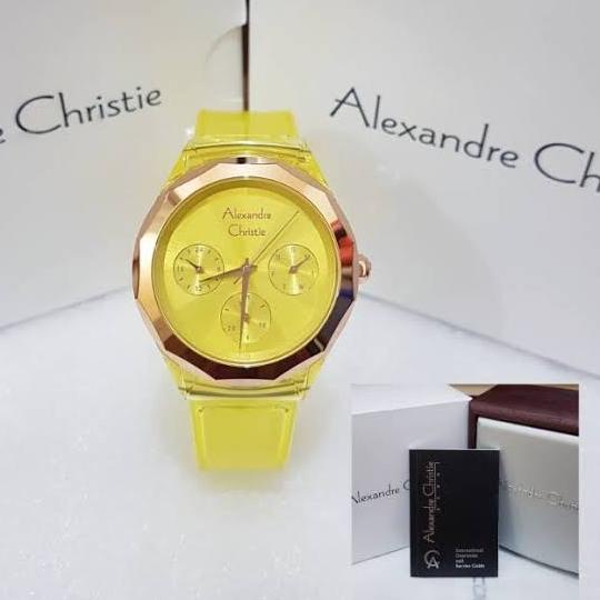 [[COD]] ALEXANDRE CHRISTIE AC 2808 KUNING JAM TANGAN WANITA ORIGINAL NEW Kode 328