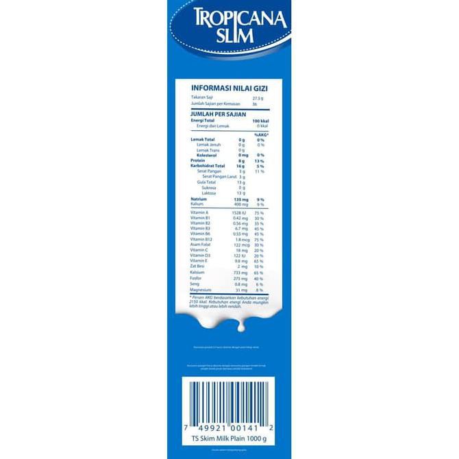 

Tropicana Slim Non Fat Skim Milk Plain 1kg