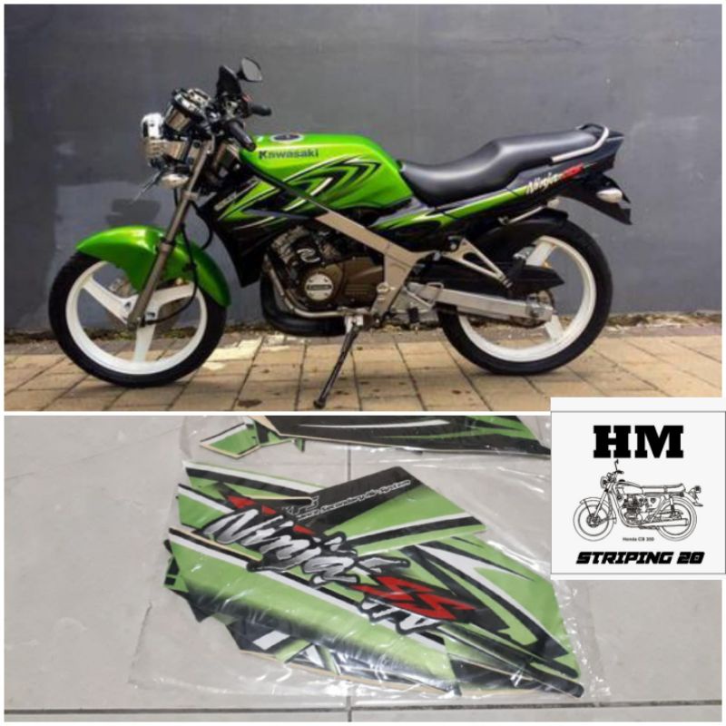 STIKER STRIPING LIS BODY KAWASAKI NINJA SS LIS NINJA SS 2011 HIJAU FULL SET