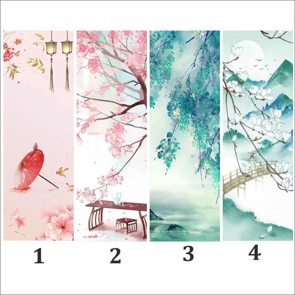 

Pembatas buku bookmark tema japan flower hiasan buku notebook