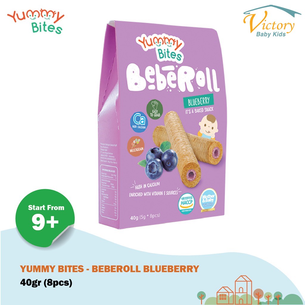 Yummy Bites Beberoll Blueberry 40gr - Snack Bayi