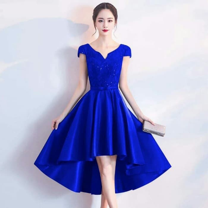 BEST SELLER DRESS GRACIA BIRU ELEKTRIK MINI DRESS NATAL 2018 MasDonaShop
