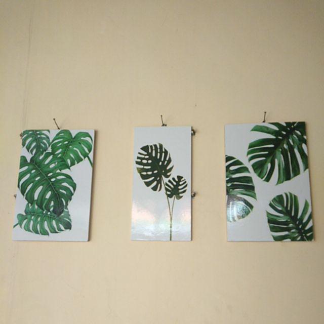 Fasahaya Hiasan Dinding Wall Decor Poster Kayu Leaf Dekorasi Rumah Le 01