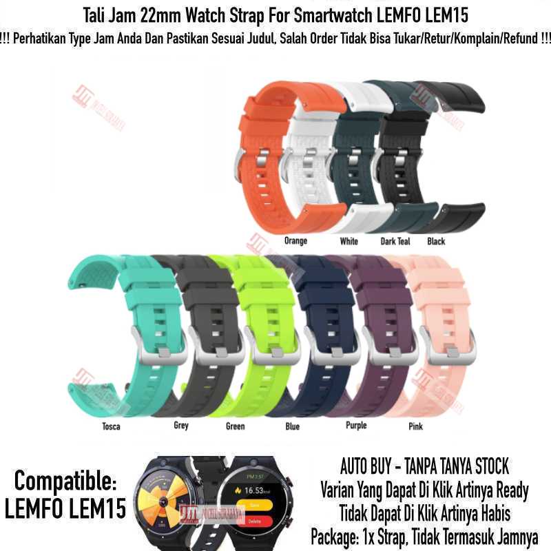 XLF Watch Strap Lemfo Lem15 Lem 15 - Tali Jam 22mm Rubber Silikon Metal Buckle