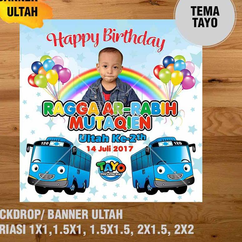 9ey Banner Ulang Tahun Backdrop Ultah Spanduk Ulang Tahun Ultah Tayo Shopee Indonesia