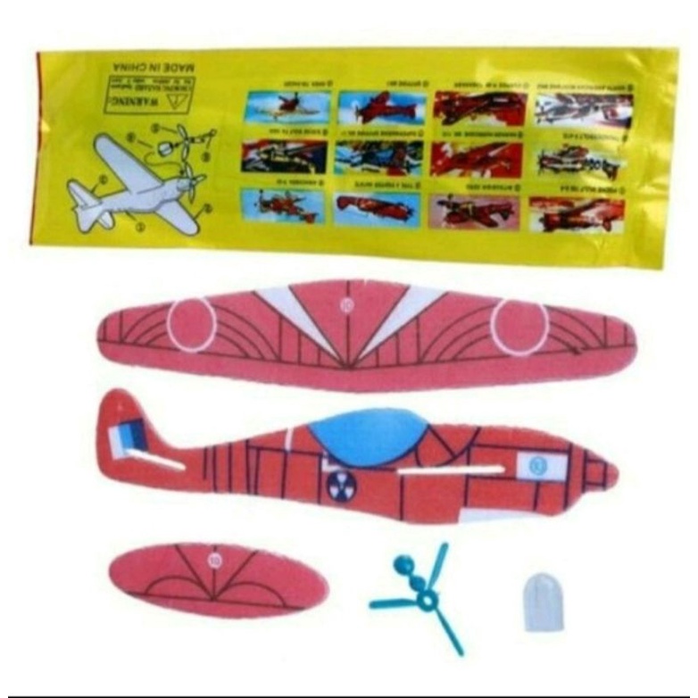 (10pcs) Mainan Pesawat gabus rakitan / pesawat gabus murah / pesawat jadul