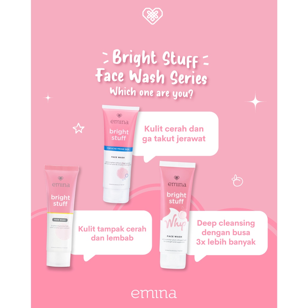 Emina Bright Stuff For Acne Prone Skin Face Wash Pembersih Wajah Anti Jerawat