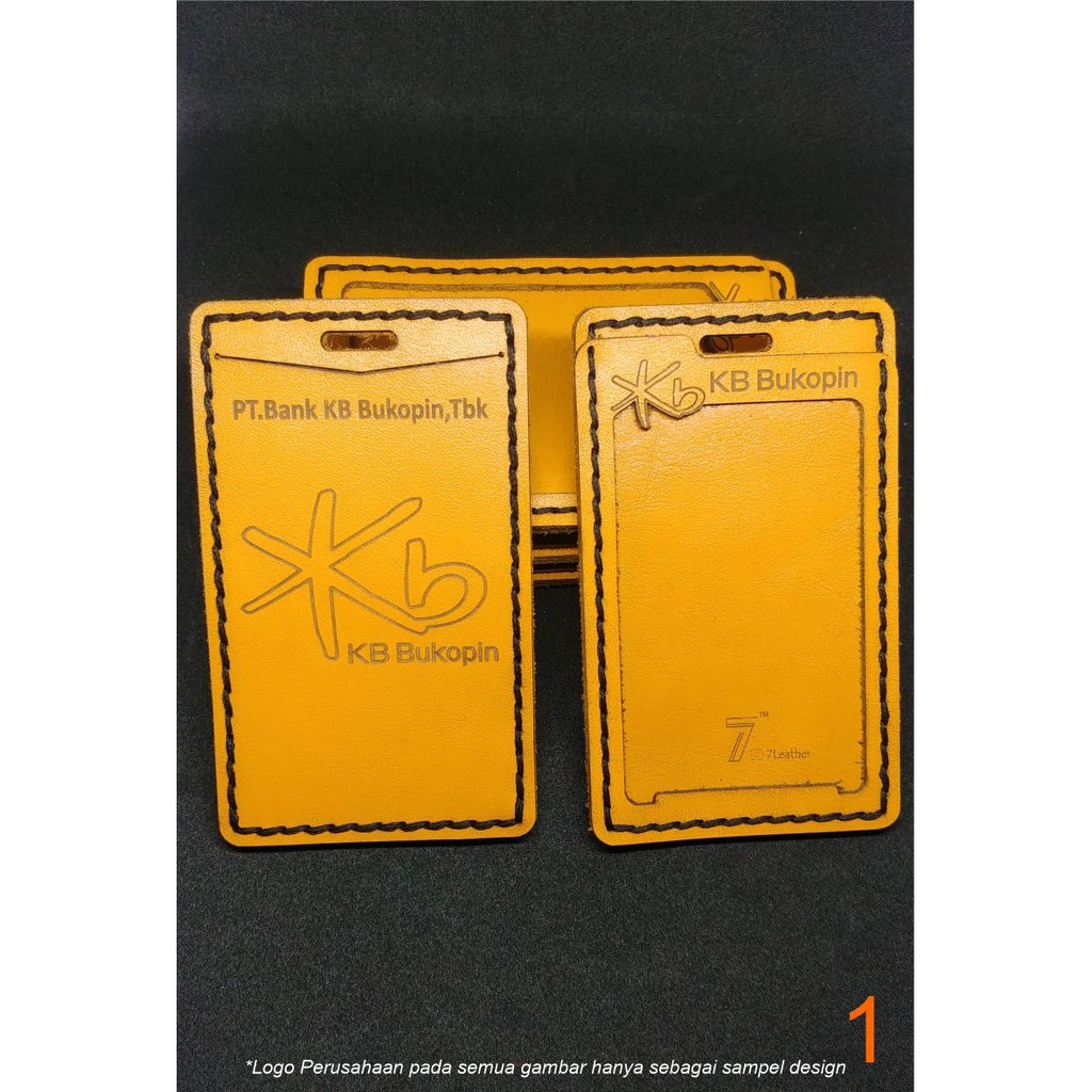 

7 ID CARD HOLDER 2 slot Kartu name tag KULIT asli CUSTOM logo__B653p