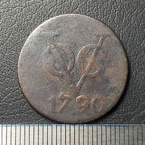#16.VB. UANG KUNO / KOIN KUNO VOC BELANDA 2 DUIT TAHUN 1790