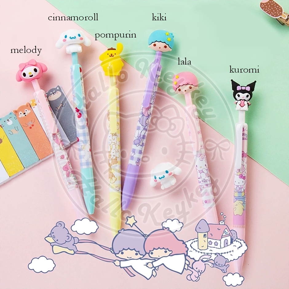

pulpen gel melody cinnamoroll pompompurin little twin kuromi sanrio