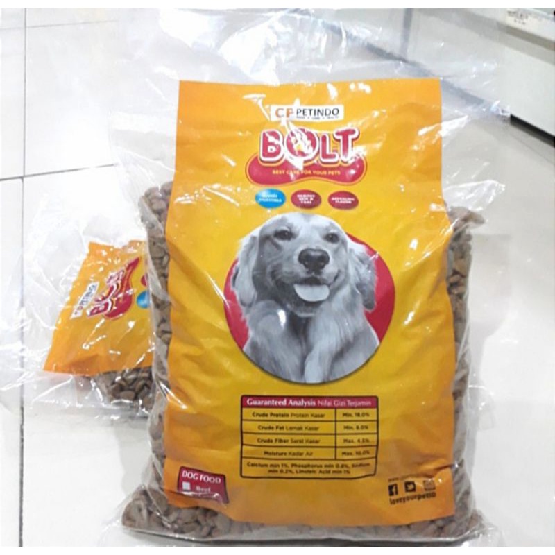 EKSPEDISI makanan anjing bolt dog beef (paket 10kg) - bolt dog beef