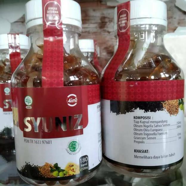 Syuniz 4in1 | Habbatussauda 4 in 1 isi 180 Kapsul | Habbasyi Oil plus Zaitun Propolis ( Izin POM )