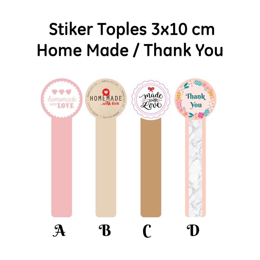 

50 Pcs Stiker segel kue / stiker segel kecil 3x10 cm