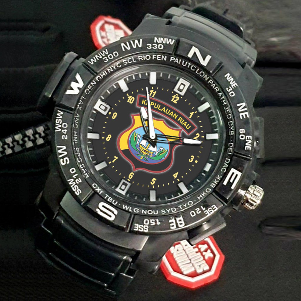 (EXCLUSIVE) Jam Tangan POLDA KEPULAUAN RIAU motif 1 Sport Bagus