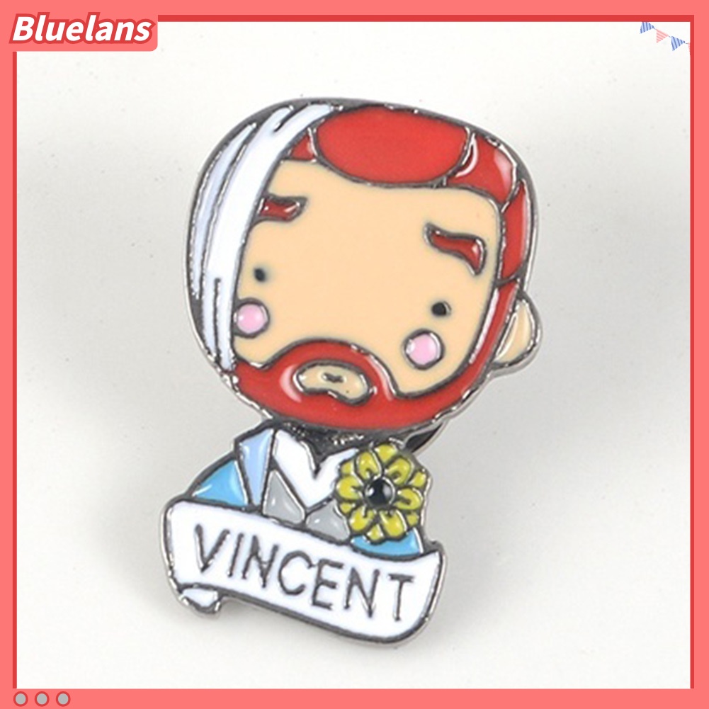 Bluelans Fashion English Letter Vincent Van Gogh Badge Alloy Brooch Pin Clothes Jewelry