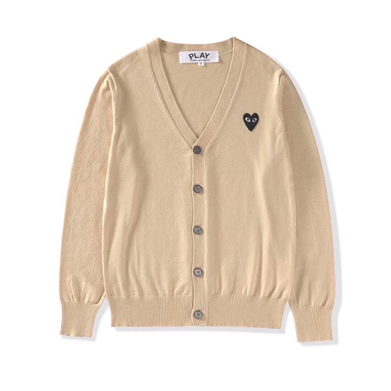 CDG SWEATER Vneck baju legan panjang logo love embroidery bahan tebal cardigan rajut TAEHYUNG V BTS