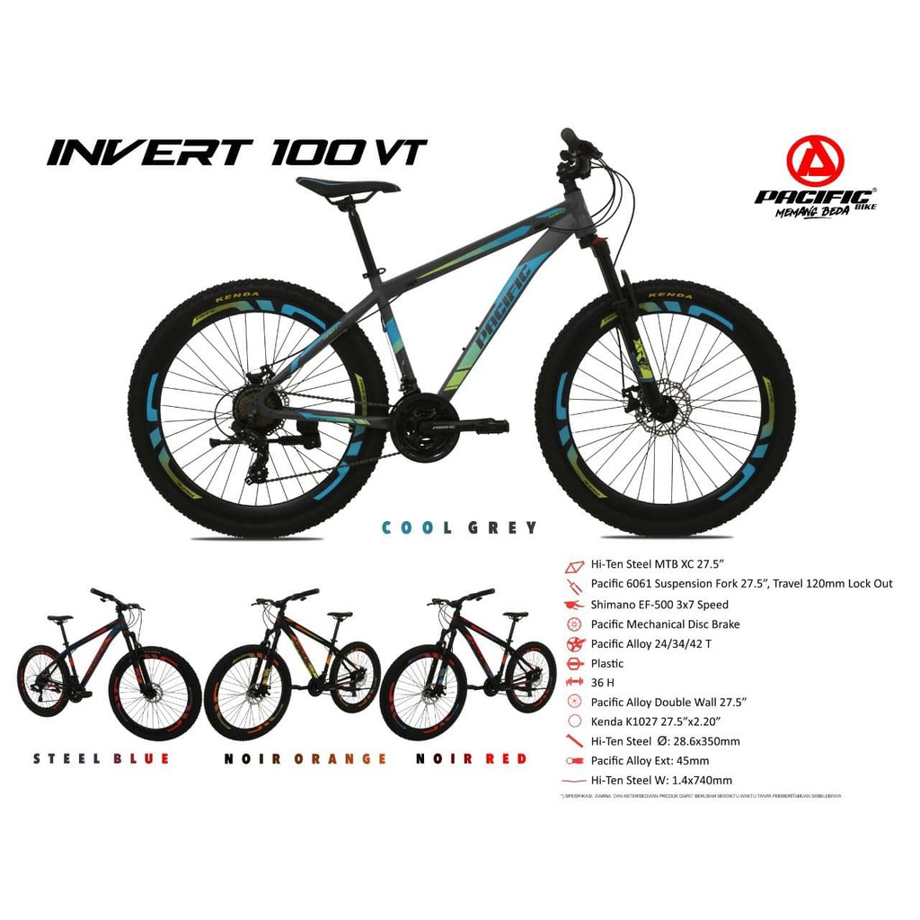 ❤Bazar❤ SEPEDA MTB 27.5 INCH PACIFIC INVERT 100 VT