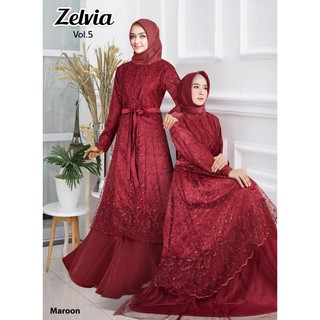  GAMIS  PESTA  NEW ZELVIA BAJU  MUSLIM PESTA  WISUDA Shopee  