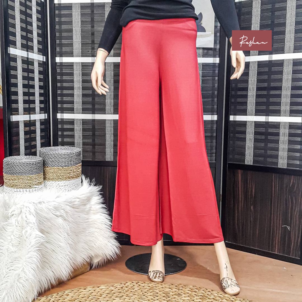 RASHAN -  ALISA CELANA KULOT (BIRU - HITAM - COKLAT - TOSKA) DENIM ROK CULLOTE PANJANGJEANS BIG SIZE