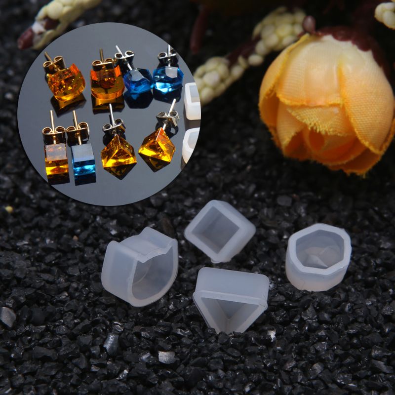 SIY  8 Pair/set UV Resin Silicone Molds DIY Crystal Epoxy Mold Small Earrings Stud Making Mould