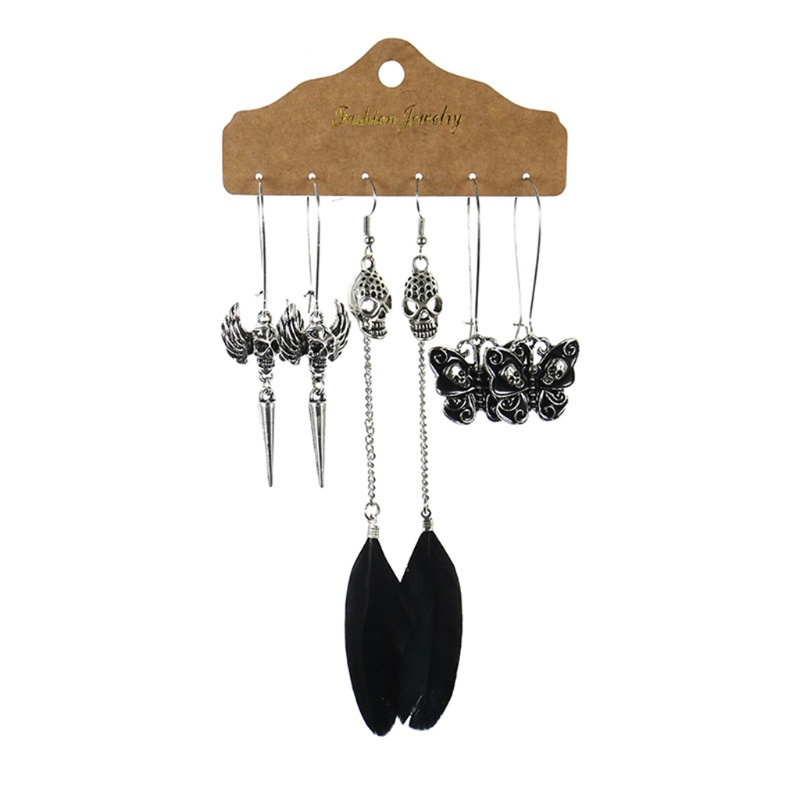 3 Pasang / Set Anting Stud Juntai Tema Halloween Gaya Vintage Untuk Wanita