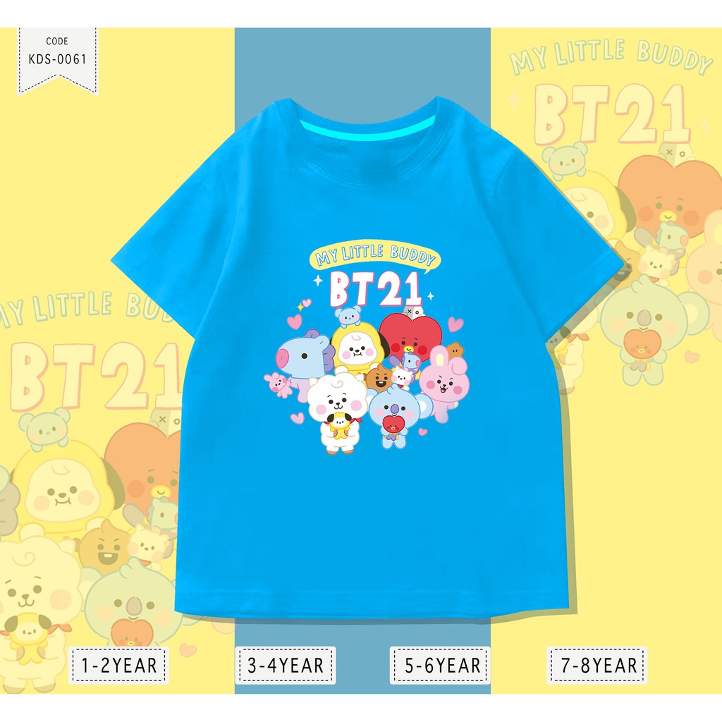 KAOS KPOP BT21 / 100% REAL PICTURE / BAJU ANAK-ANAK COMBED 24S