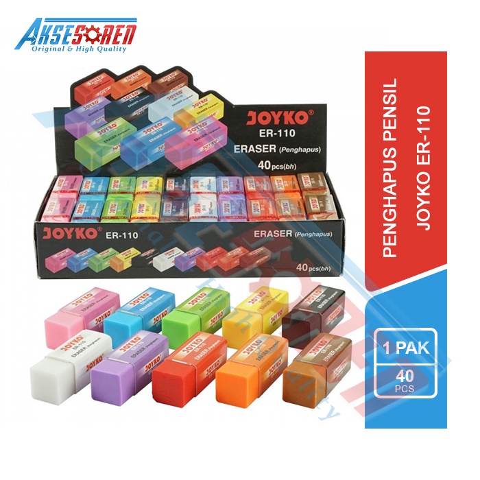 

Penghapus Pensil Kecil Joyko [ER-110/40 pcs] / Stip 2B Eraser Pencil [1 Box]