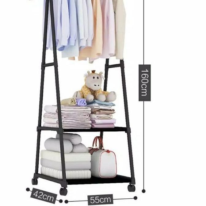 ☪ Triangle Stand Hanger / Rak Gantung Segitiga/ Gantungan Baju / Rak Baju Pipa Besi Rakit ➦
