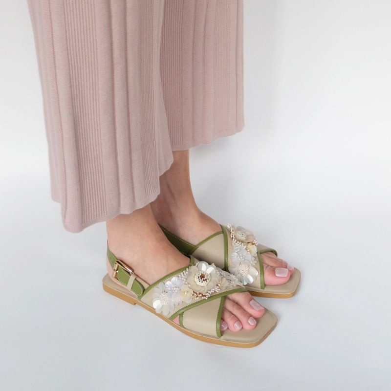 preloved PVRA sandal wanita Cavva square Sandy Aloe