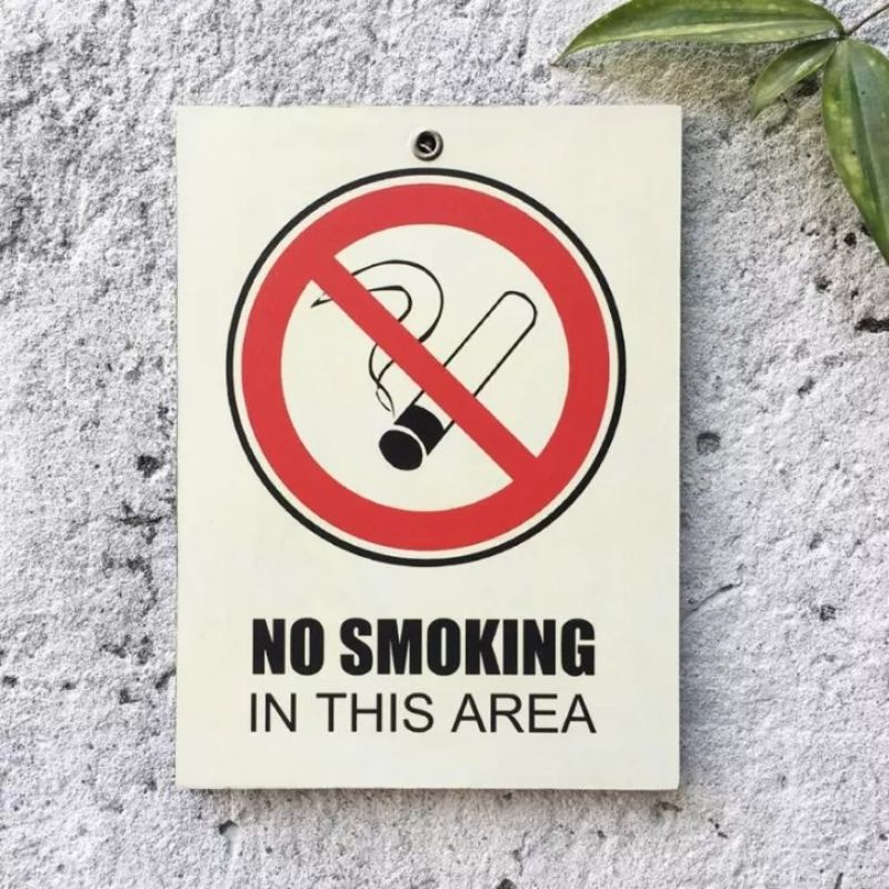 Hiasan Dinding (20x30cm) Walldecor Dekorasi Rumah Prohibition Sign No Smoking MPR006