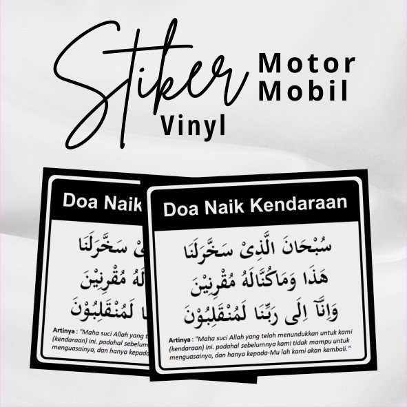 Stiker Doa Naik Kendaraan - Stiker Islami - Siker Doa